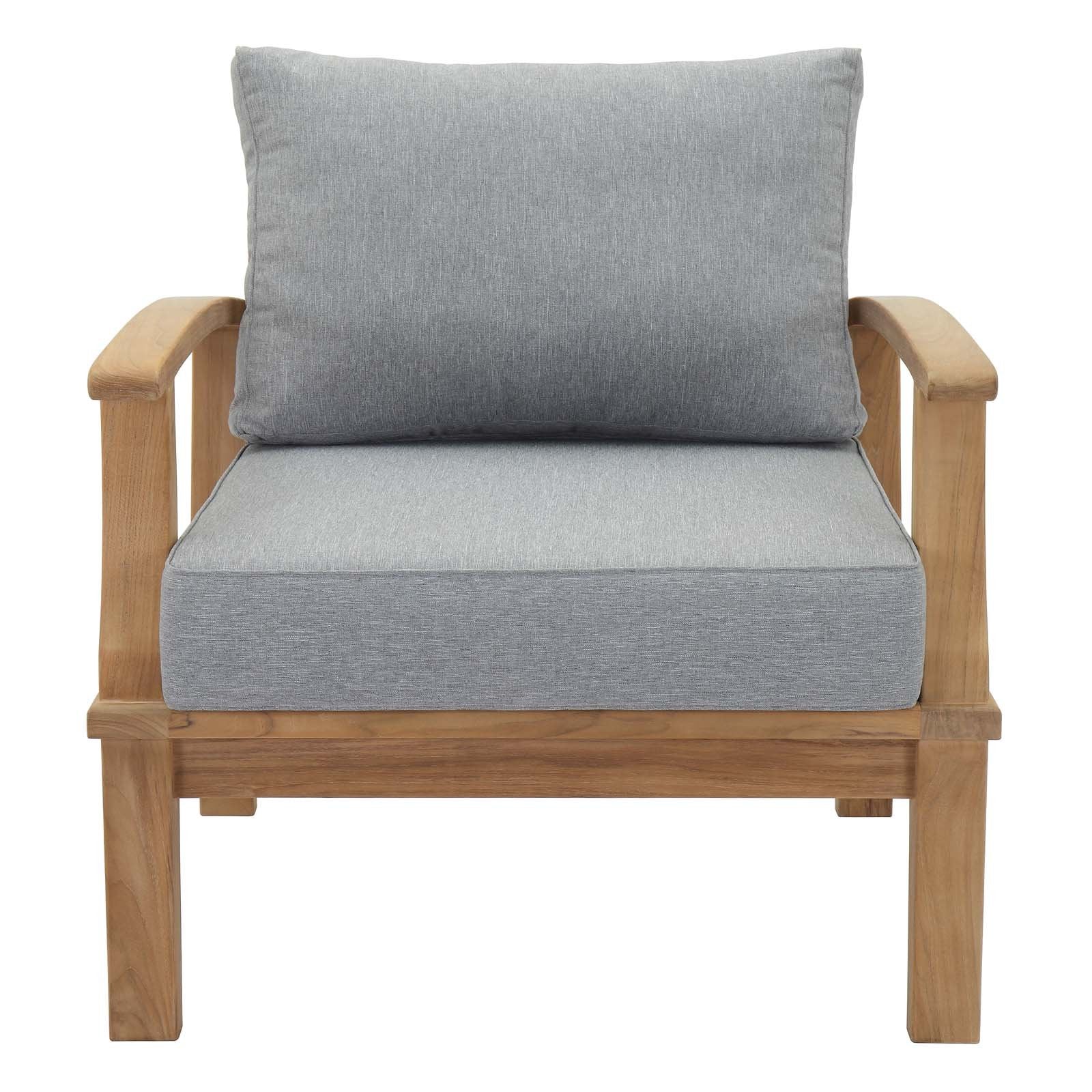 Chair | Marina Teak Wood Outdoor Patio Arm Chair | Luxury Seating for Outdoors | Durable Teak Construction | All-Weather Cushions | Assembly Required | casafoyer.myshopify.com