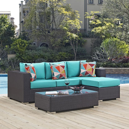 kitchen and dining room sets | CasaFoyer Convene Outdoor Sectional Set | Rattan Weave | Aluminum Frame | Weather-Resistant Cushions | Patio, Backyard, Poolside Furniture | casafoyer.myshopify.com