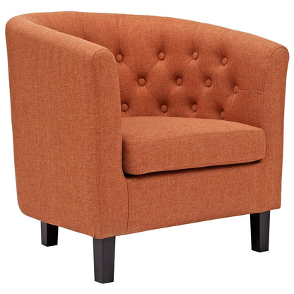 home office desk chairs | CasaFoyer Prospect Armchair | Chesterfield Design | Button Tufted | Espresso Stained Legs | Cozy Foam Padding | Modern Lounge Piece | Orange | casafoyer.myshopify.com