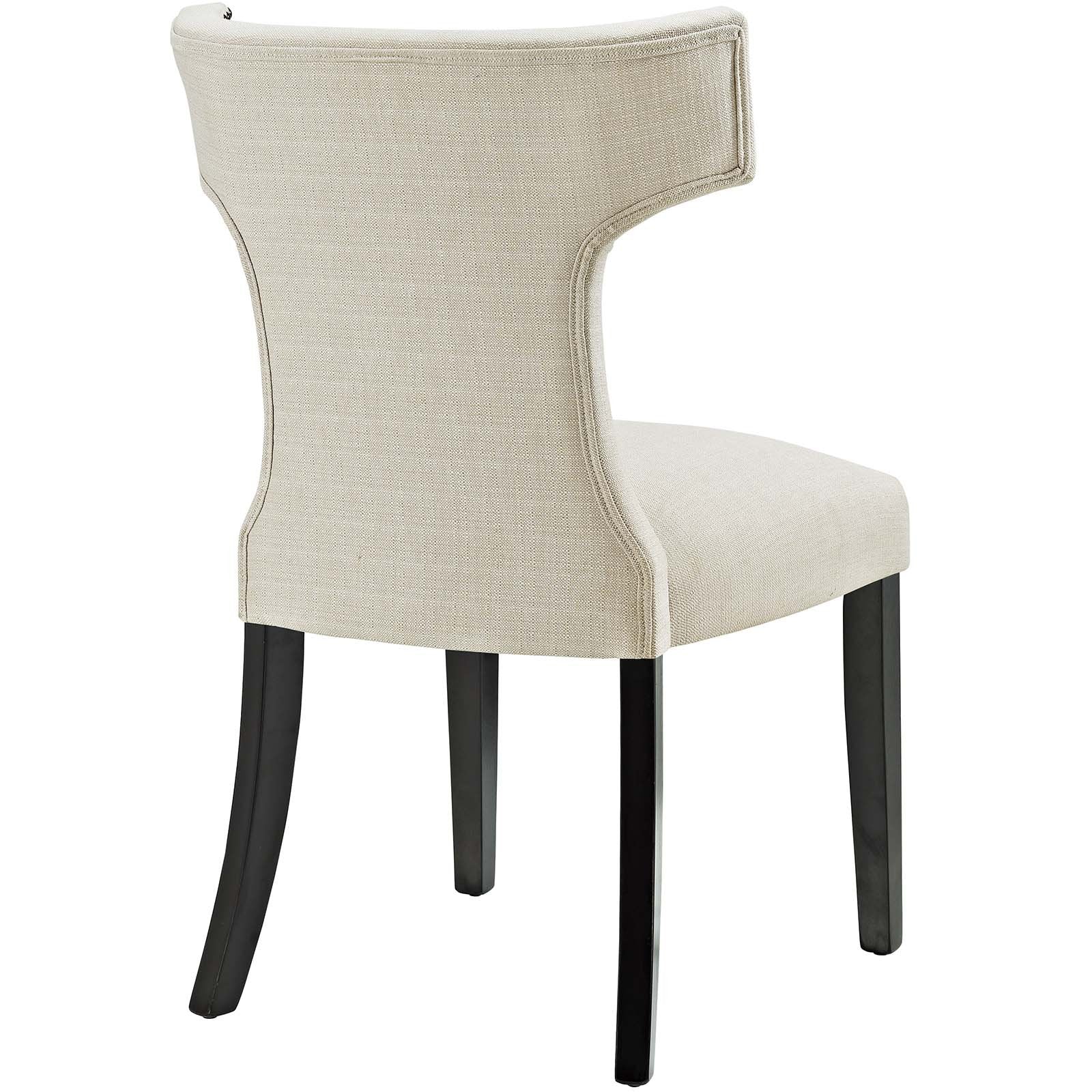 home office desk chairs | CasaFoyer Curve Dining Side Chair Set of 2 | Chic Design | Nailhead Trim | Comfortable Padding | Tapered Wood Legs | Beige Fabric | casafoyer.myshopify.com