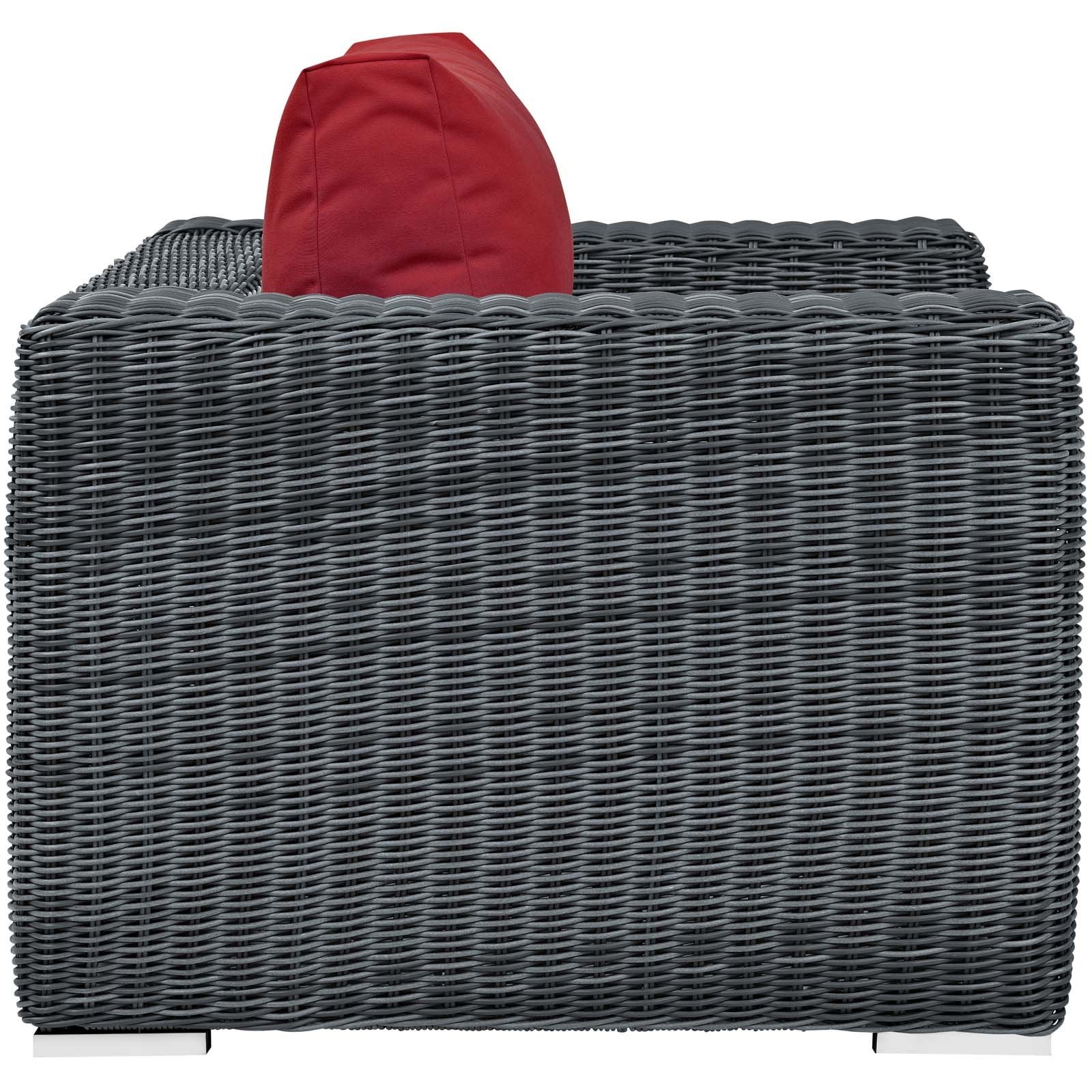 patio bistro sets | CasaFoyer Summon Outdoor Patio Arm Chair | Ultimate Outdoor Luxury & Comfort | Two-Tone Rattan | Sunbrella Cushions | Aluminum Frame | Perfect for Patio, Backyard, Poolside | casafoyer.myshopify.com