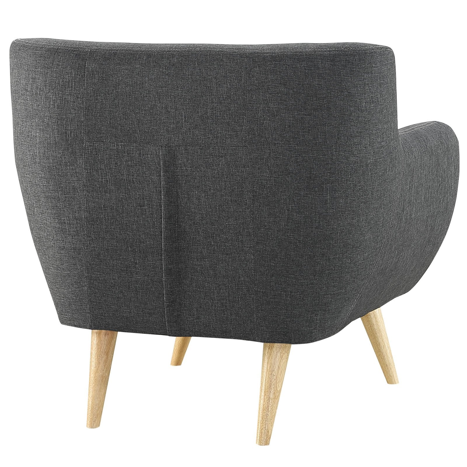 Chair | Luxury | Dual Cushion Armchair | Mid-Century Inspired Design | Natural Wood Legs | Polyester Upholstery | Gray | Modern & Sophisticated | casafoyer.myshopify.com