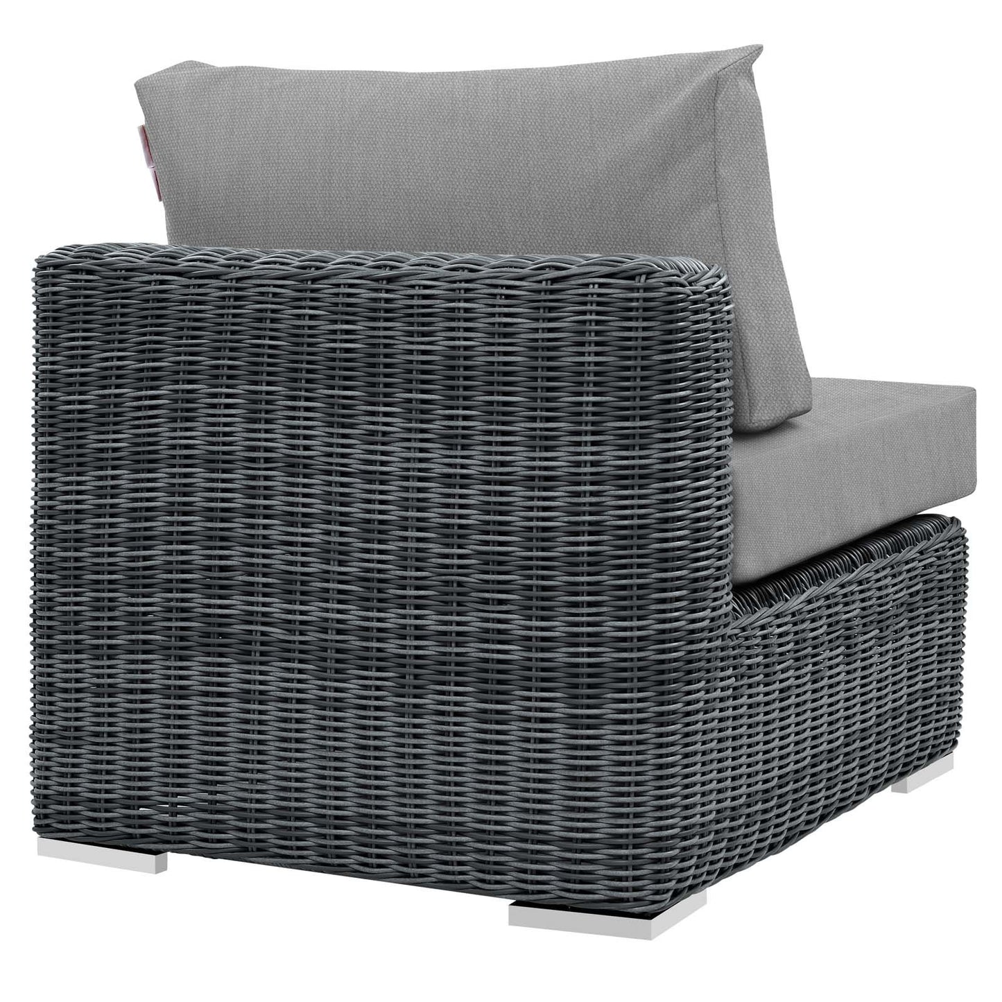 executive chairs | CasaFoyer Summon Outdoor Patio Armless Sectional Sofa Chair | Two-Tone Rattan | Sunbrella Cushions | UV Protection | Aluminum Frame | Perfect for Patio, Backyard, Poolside | Includes 1 Sofa Chair | casafoyer.myshopify.com