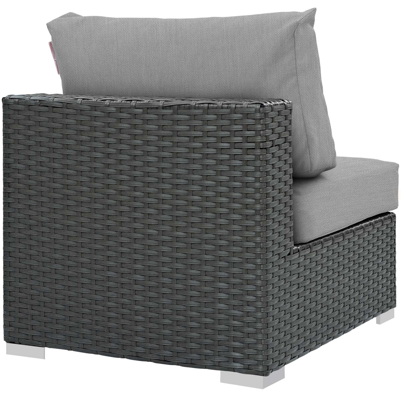 executive chairs | Sojourn Outdoor Patio Armless Chair | Sunbrella Fabric | Synthetic Rattan | UV Protection | Aluminum Frame | Ideal for Patio, Backyard, Poolside | casafoyer.myshopify.com
