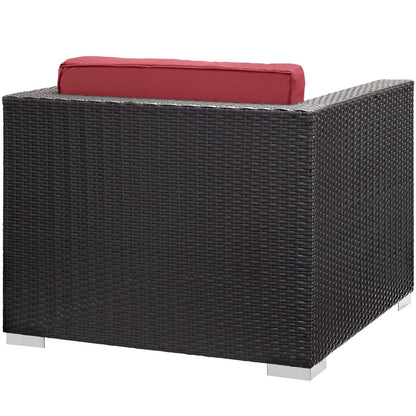 Patio Furniture Sets | Convene Outdoor Sectional Set | Synthetic Rattan | Aluminum Frame | All-Weather Cushions | Patio Lounge Armchair & Ottoman | Poolside Gathering | casafoyer.myshopify.com
