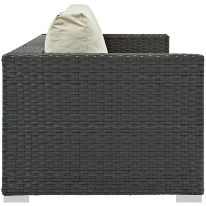 Patio Furniture Sets | Sojourn Outdoor Patio Sofa | Sturdy & Versatile Seating | Sunbrella Cushions | Synthetic Rattan | UV Protection | Aluminum Frame | casafoyer.myshopify.com