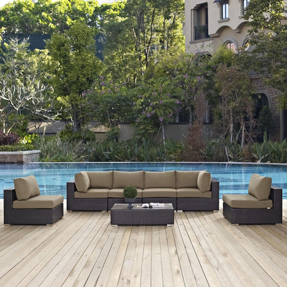 kitchen and dining room sets | CasaFoyer Convene Outdoor Sectional Set | Durable Rattan Weave | Weather-Resistant Cushions | 7-Piece Patio Furniture | casafoyer.myshopify.com