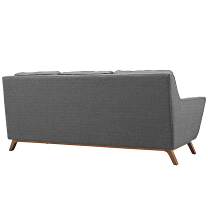 sofas | CasaFoyer Beguile Collection | Mid-Century Style Sofa | Plush Cushions | Walnut-Stained Base | Enhance Your Interior Design | casafoyer.myshopify.com