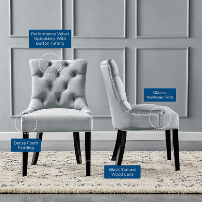 home office desk chairs | CasaFoyer Regent Tufted Button Upholstered Performance Velvet Dining Chair | Set of 2 | Elegant Design | Foam Padded Seat | Stain-Resistant | 500 lbs Capacity | Light Gray | casafoyer.myshopify.com