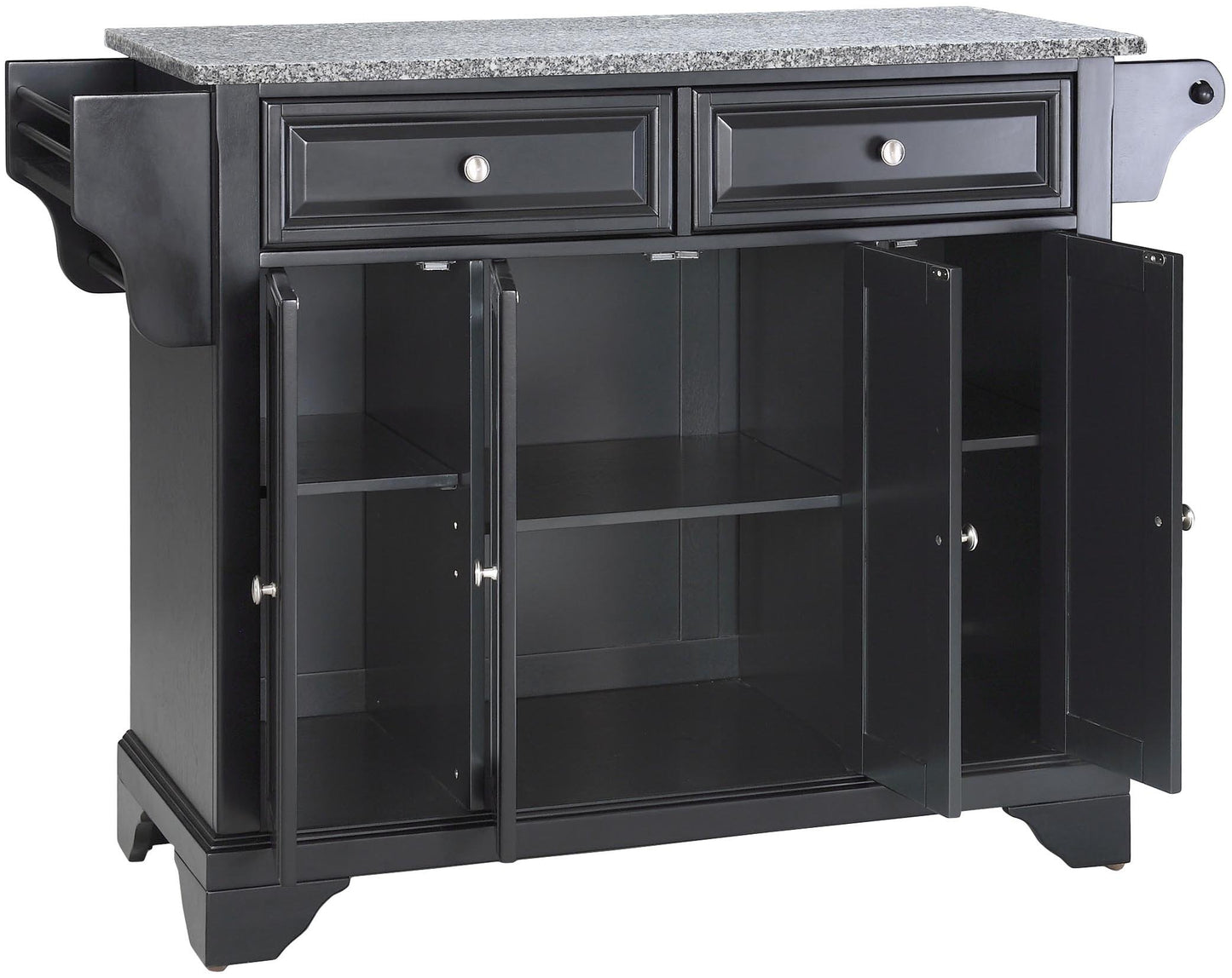 Kitchen Storage | Durable Hardwood Kitchen Island | Elegant Raised Panel Doors | Ample Storage Space | Black Finish | casafoyer.myshopify.com