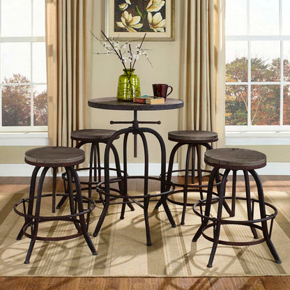 barstools | CasaFoyer Collect | Industrial Modern Counter Stool Set of 4 | Pine Wood Top | Cast Iron Stand | Foot Ring | Create Lasting Memories | casafoyer.myshopify.com