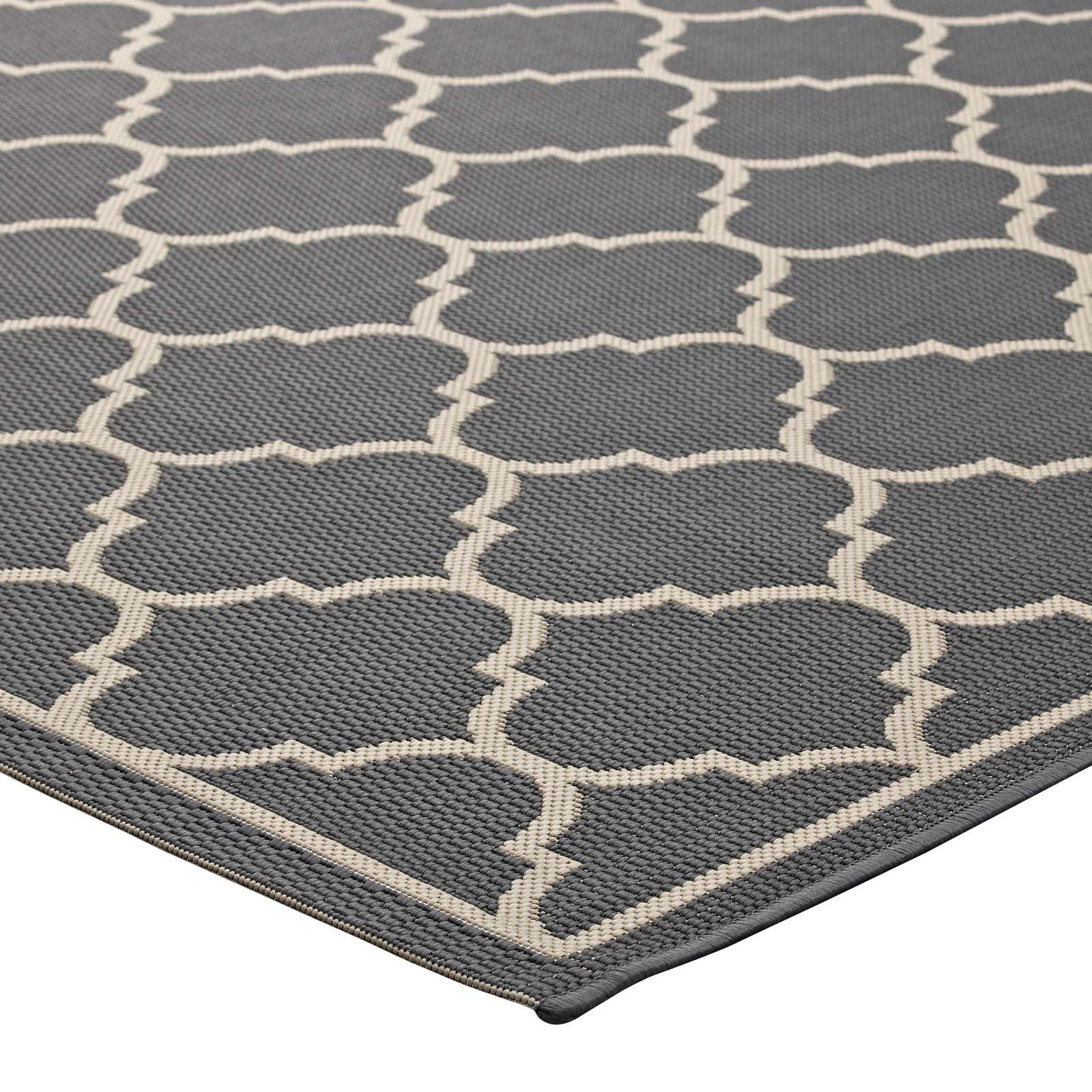 Carpet & Rugs | CasaFoyer Avena Moroccan Quatrefoil Trellis Indoor/Outdoor Area Rug | Durable, Soft, Fade & Stain Resistant | 8x10 | Gray/Beige | casafoyer.myshopify.com
