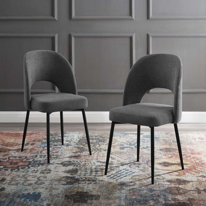Dining Table | Rouse Upholstered Fabric Dining Side Chair | Set of 2 | Stylish & Comfortable | Densely Padded Foam | Soft Fabric Upholstery | Durable Bentwood | Matte Black Stainless Steel Legs | Weight Capacity 331 lbs | casafoyer.myshopify.com