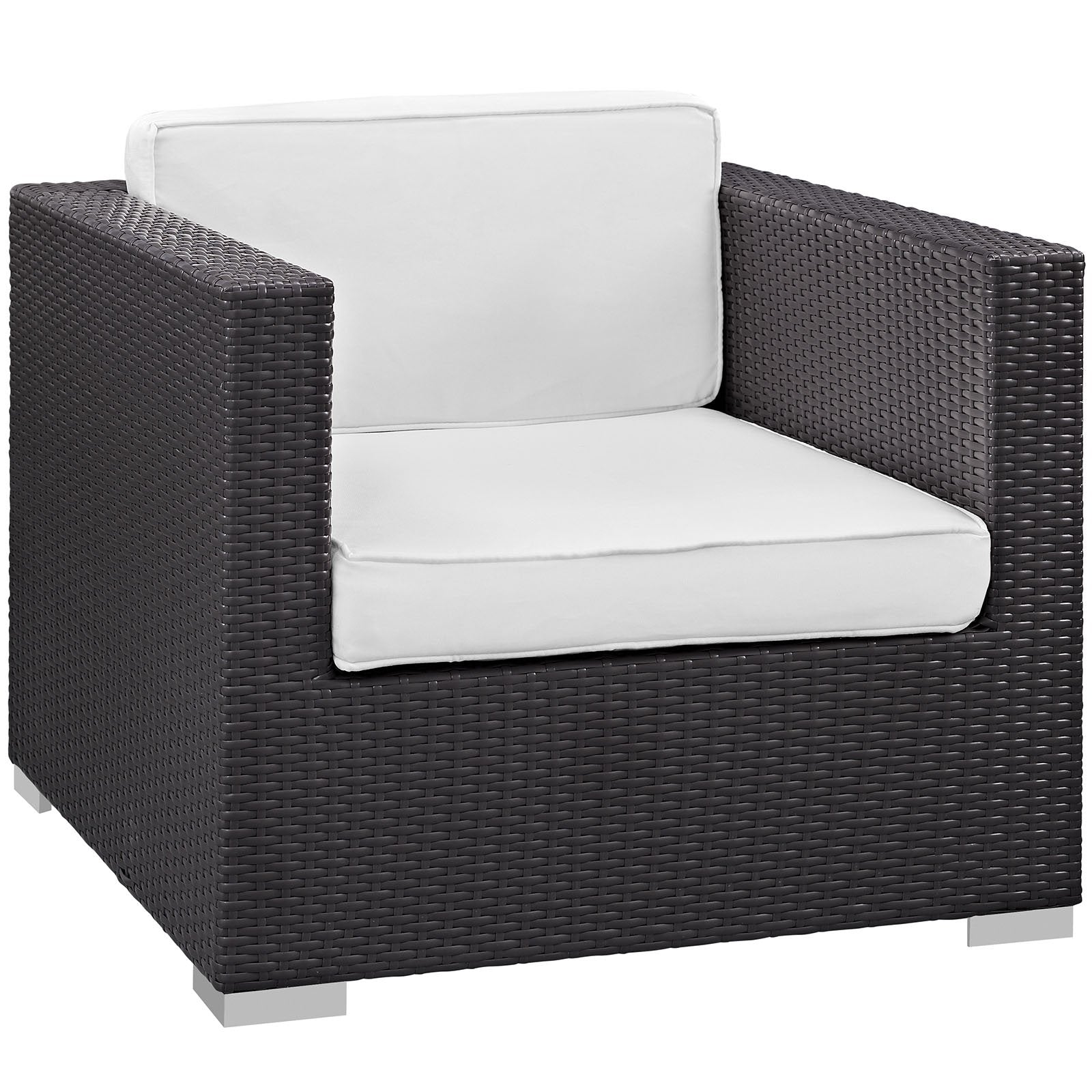 Patio Furniture Sets | Convene Outdoor Sectional Set | Rattan Weave | Aluminum Frame | All-Weather Cushions | Patio Sofa, Armchair, Ottoman, Side Table | casafoyer.myshopify.com