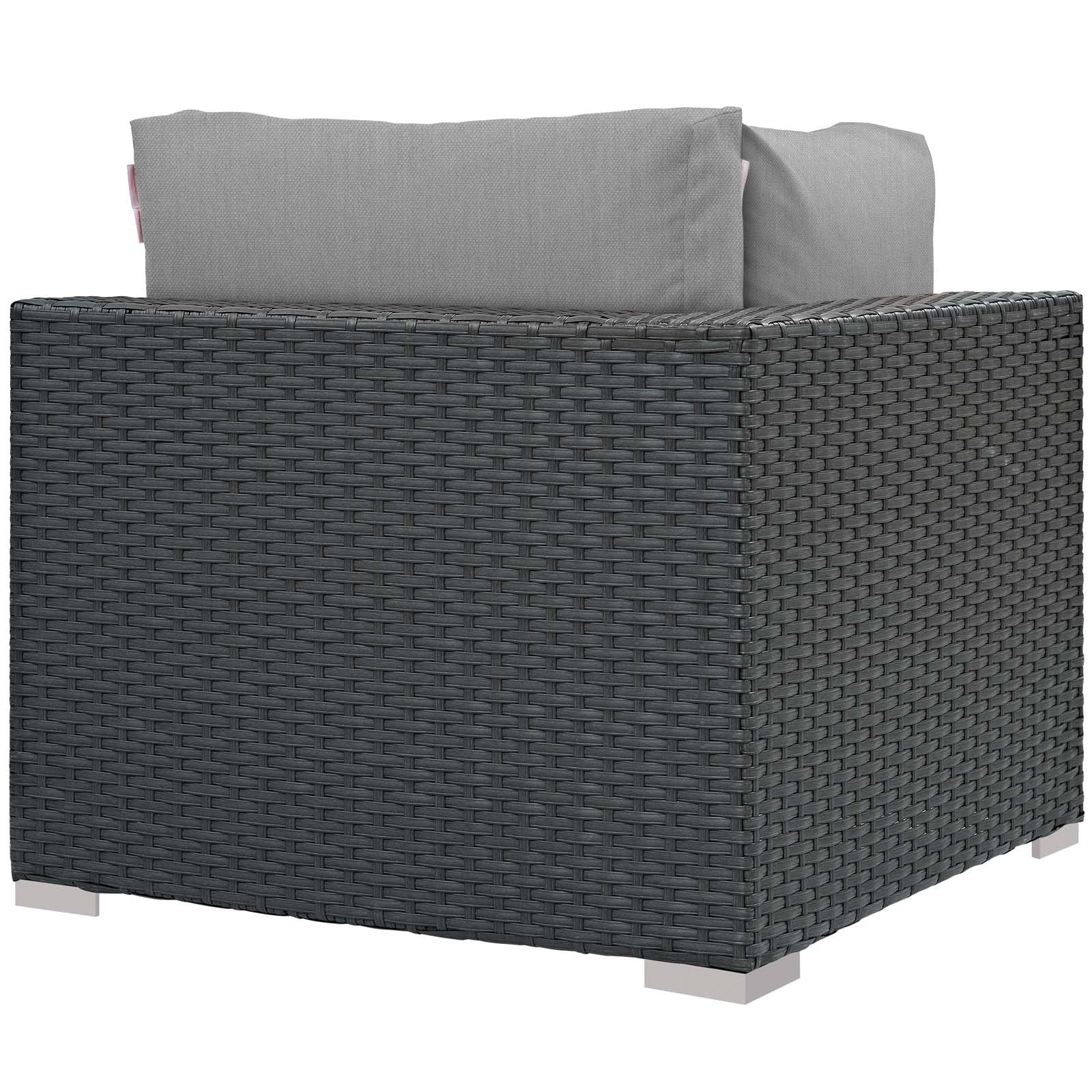 Patio Furniture Sets | Sojourn Outdoor Patio Corner Sofa Chair | Sturdy & Versatile Seating | Sunbrella Cushions | Synthetic Rattan Weave | UV Protection | Aluminum Frame | Ideal for Patio, Backyard, Poolside | casafoyer.myshopify.com