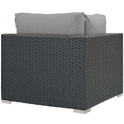 Patio Furniture Sets | Sojourn Outdoor Patio Corner Sofa Chair | Sturdy & Versatile Seating | Sunbrella Cushions | Synthetic Rattan Weave | UV Protection | Aluminum Frame | Ideal for Patio, Backyard, Poolside | casafoyer.myshopify.com