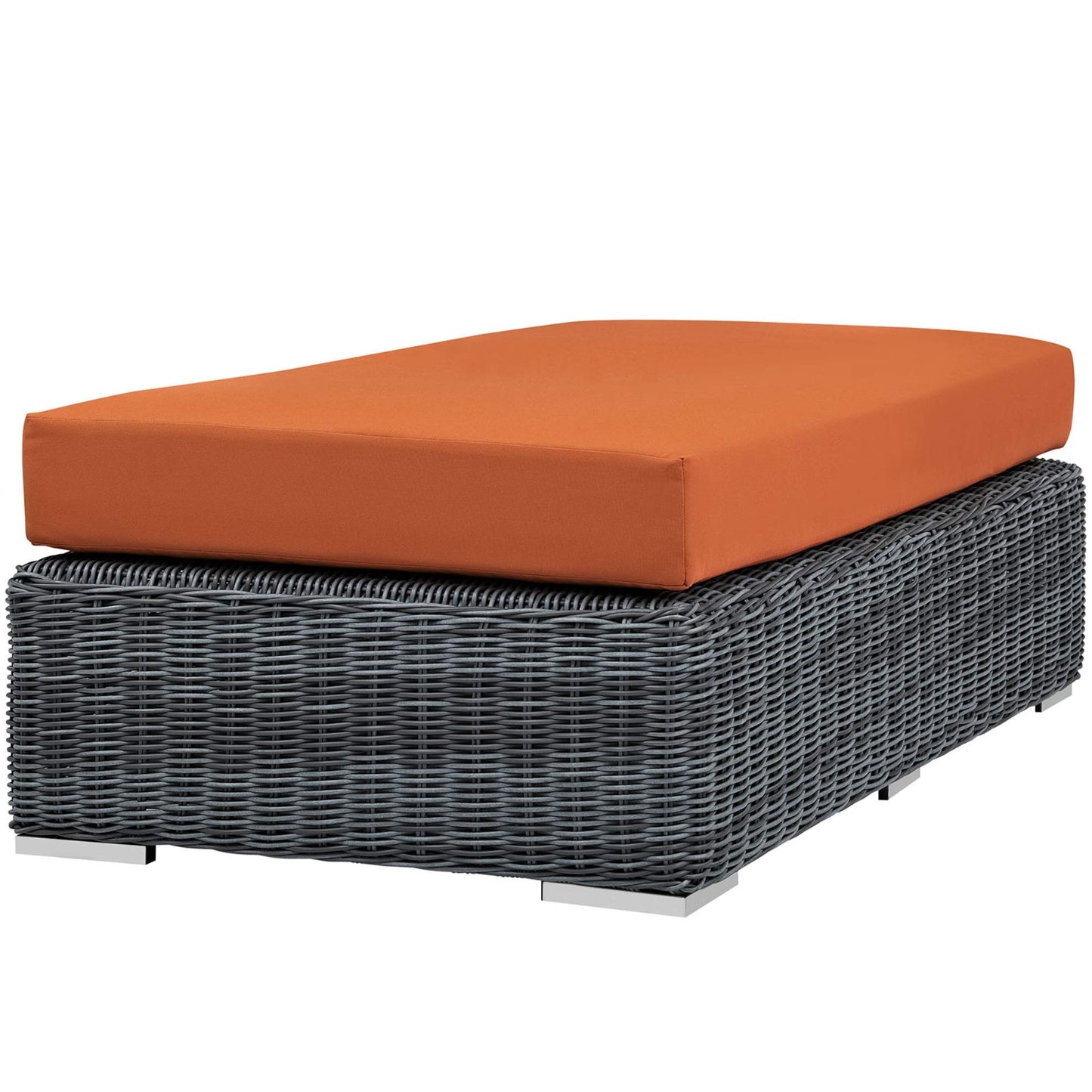 ottomans | CasaFoyer Summon Outdoor Patio Sunbrella Rectangle Ottoman | Unparalleled Comfort & Quality | Two-Tone Rattan Weave | Sunbrella Cushions | UV Protection | casafoyer.myshopify.com