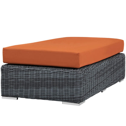 ottomans | CasaFoyer Summon Outdoor Patio Sunbrella Rectangle Ottoman | Unparalleled Comfort & Quality | Two-Tone Rattan Weave | Sunbrella Cushions | UV Protection | casafoyer.myshopify.com