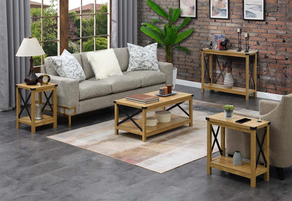TABLE | Durango Coffee Table with Shelf | Industrial Farmhouse Style | Durable Particleboard & Metal Construction | Ample Surface Area & Storage | Ergode Collection | casafoyer.myshopify.com
