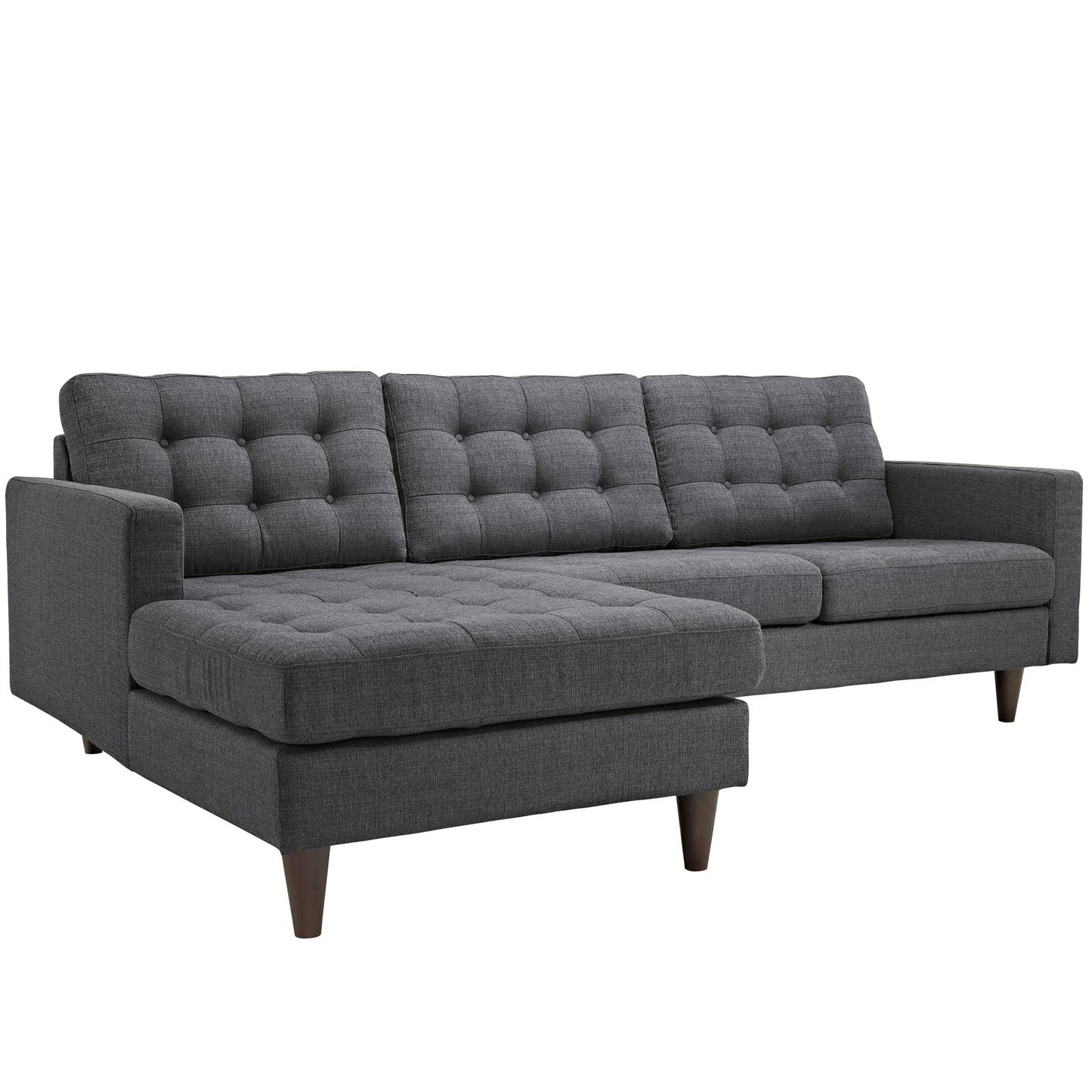 sofas | CasaFoyer Empress Left-Arm Sectional Sofa | Exquisite Design | Tufted Buttons | Luxurious Cushions | Elegant Armrests | Gray | casafoyer.myshopify.com