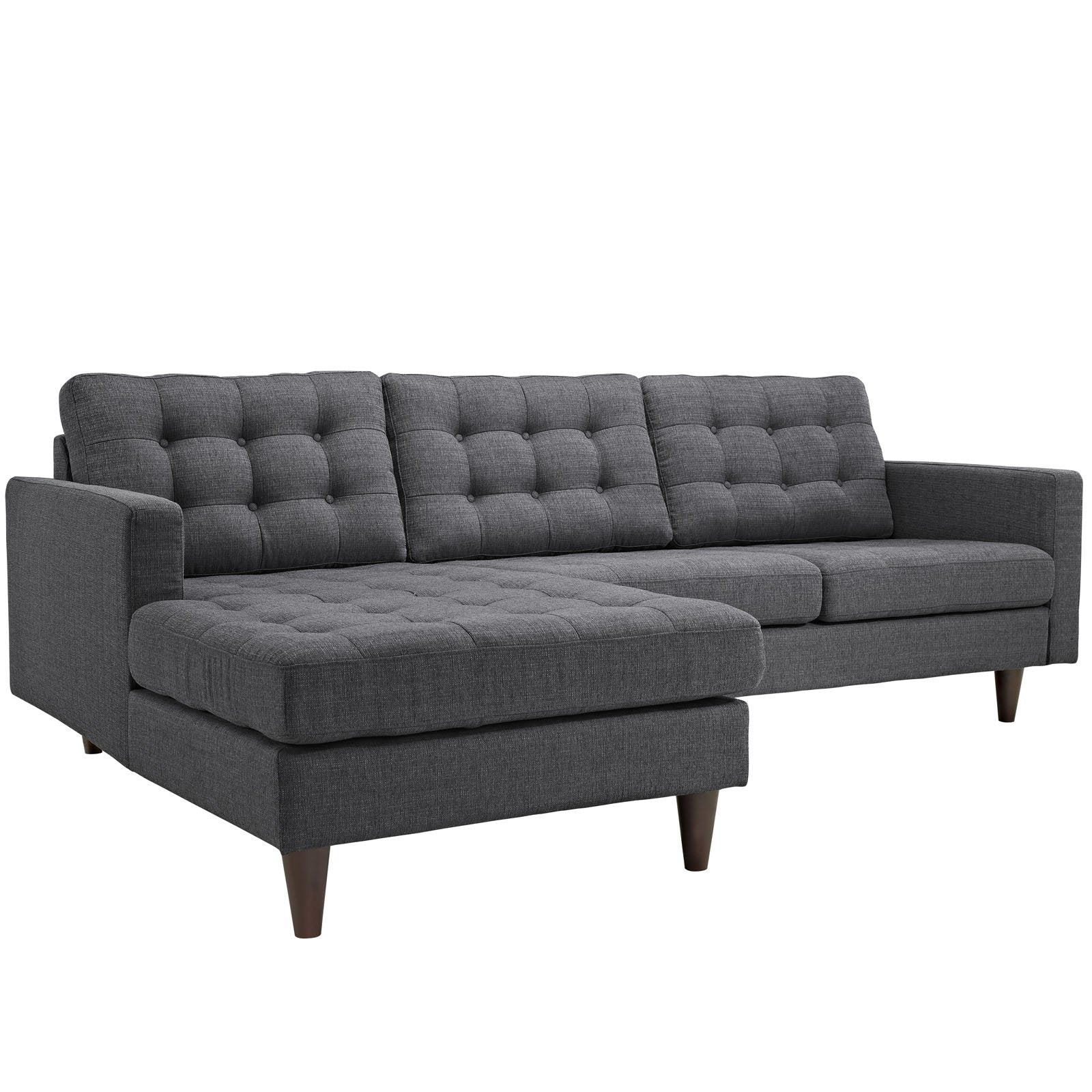 sofas | CasaFoyer Empress Left-Arm Sectional Sofa | Exquisite Design | Tufted Buttons | Luxurious Cushions | Elegant Armrests | Gray | casafoyer.myshopify.com