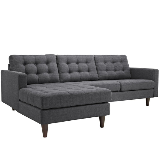 sofas | CasaFoyer Empress Left-Arm Sectional Sofa | Exquisite Design | Tufted Buttons | Luxurious Cushions | Elegant Armrests | Gray | casafoyer.myshopify.com