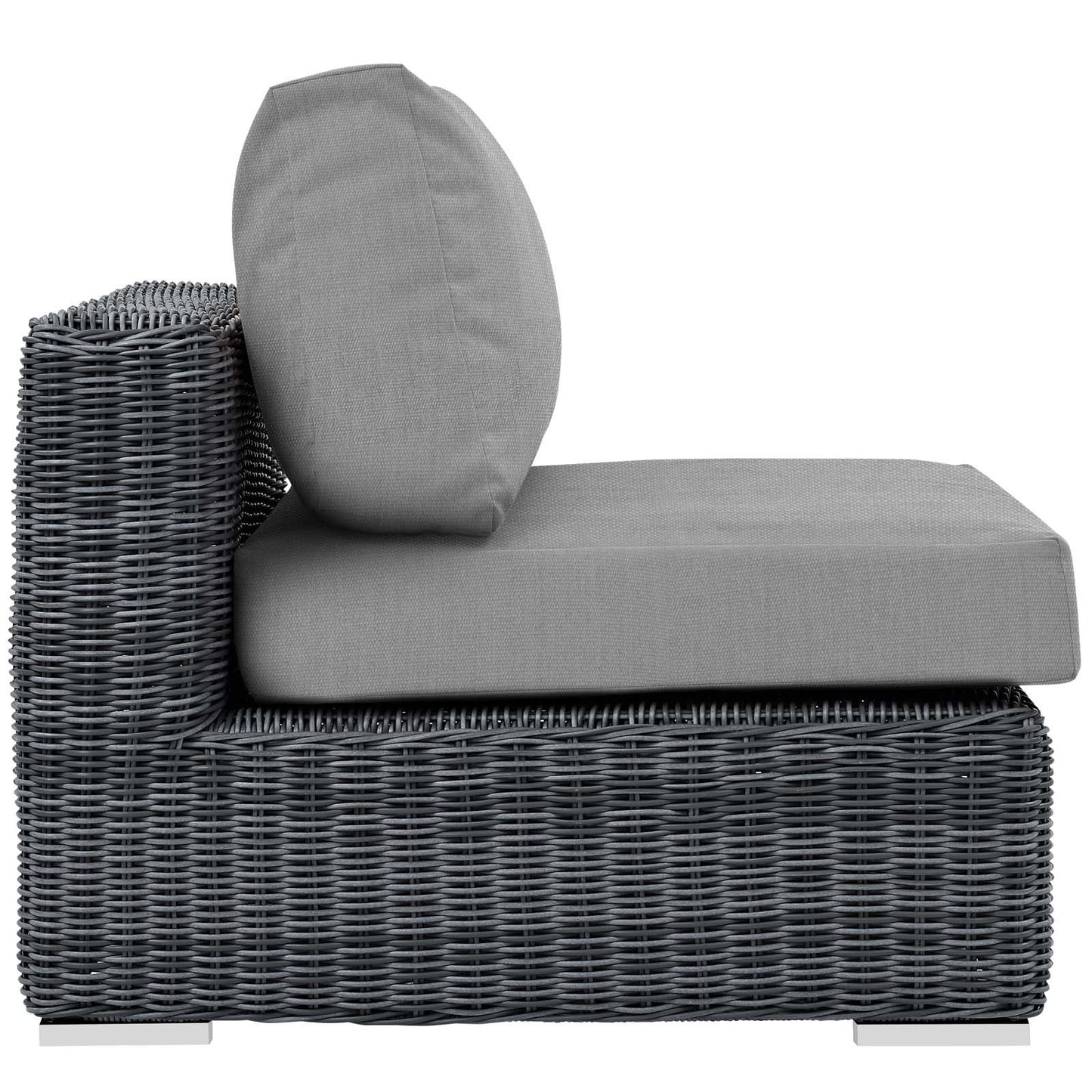 executive chairs | CasaFoyer Summon Outdoor Patio Armless Sectional Sofa Chair | Two-Tone Rattan | Sunbrella Cushions | UV Protection | Aluminum Frame | Perfect for Patio, Backyard, Poolside | Includes 1 Sofa Chair | casafoyer.myshopify.com