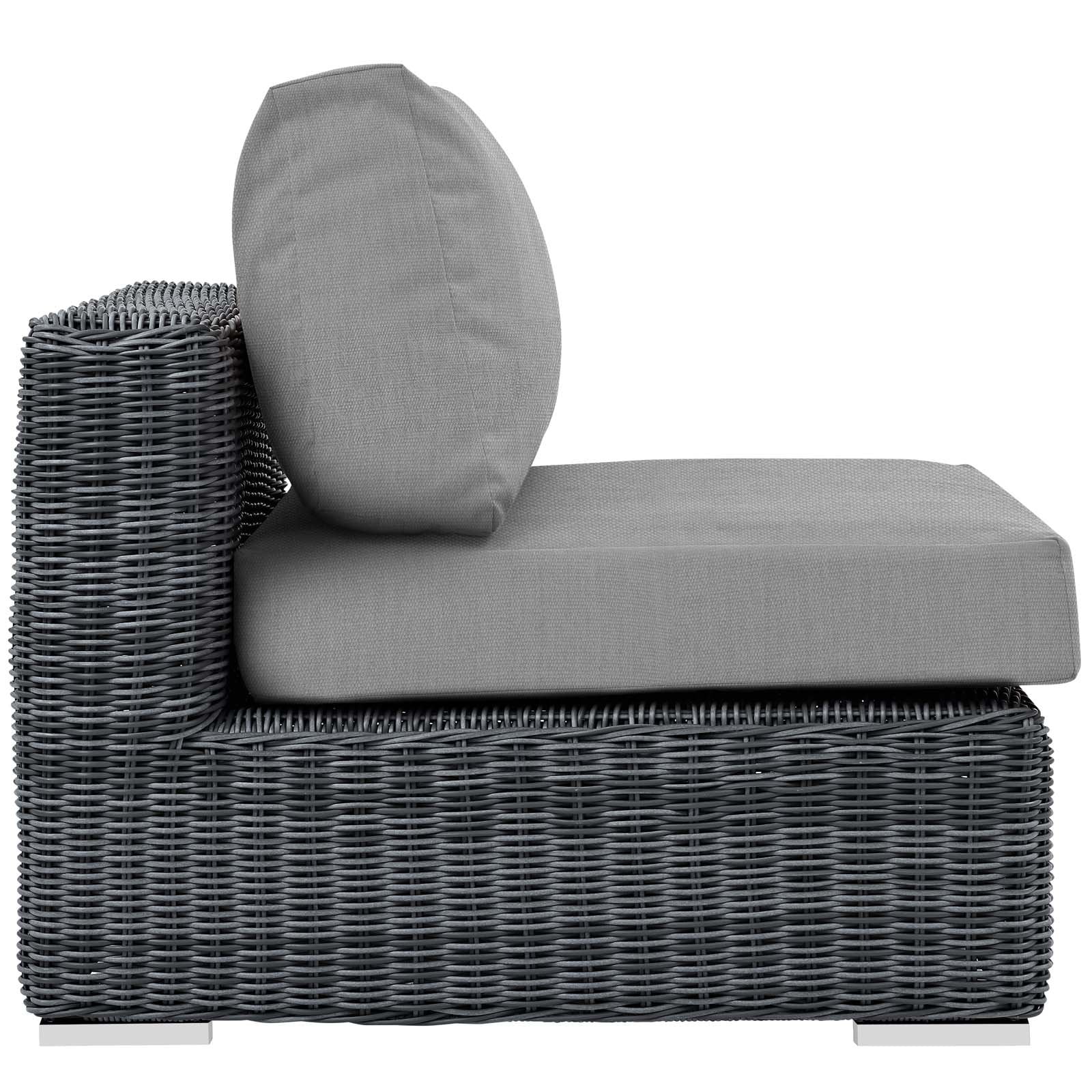 executive chairs | CasaFoyer Summon Outdoor Patio Armless Sectional Sofa Chair | Two-Tone Rattan | Sunbrella Cushions | UV Protection | Aluminum Frame | Perfect for Patio, Backyard, Poolside | Includes 1 Sofa Chair | casafoyer.myshopify.com