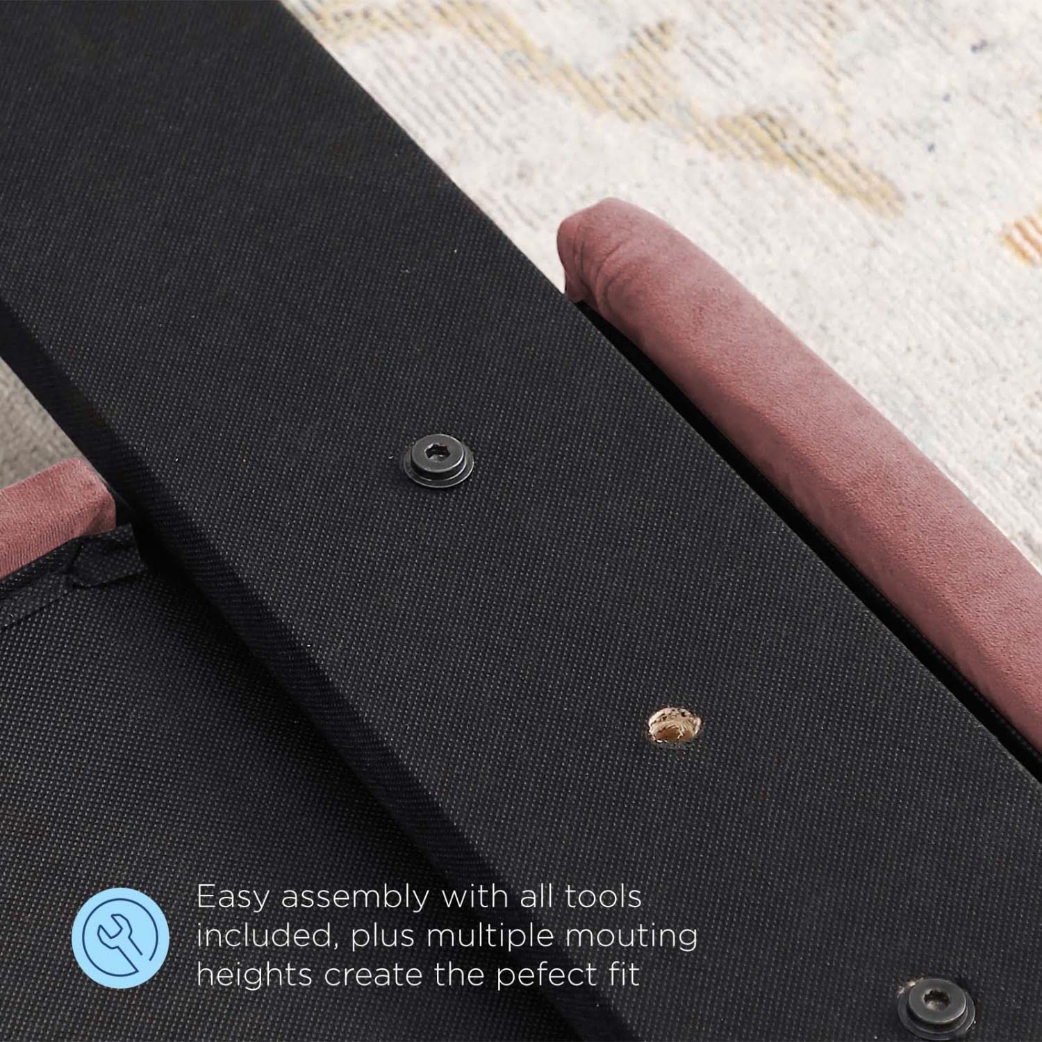 Bed | CasaFoyer Juliet Tufted Performance Velvet King/Cal King Headboard | Vintage Elegance | Plush Padding | Stain-Resistant Velvet | Adjustable Height | Dusty Rose | casafoyer.myshopify.com