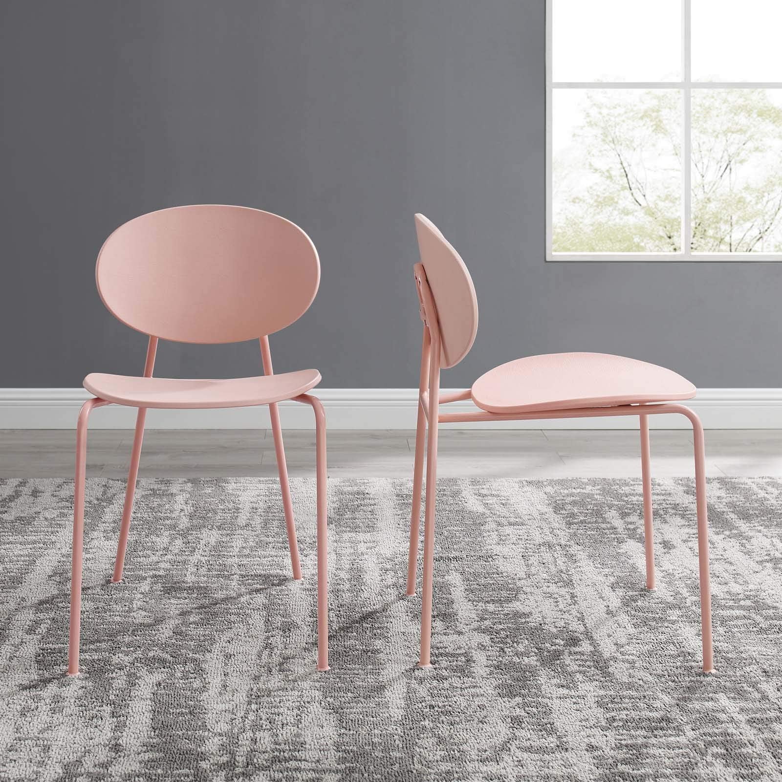 home office desk chairs | CasaFoyer Mid-Century Modern Dining Room Accent Side Chair Set of 2 | Whimsical Minimalism | Molded Plastic Seat | Stackable | Powder-Coated Metal Legs | Non-Marking Foot Caps | 331 lbs Weight Capacity | casafoyer.myshopify.com