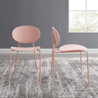 home office desk chairs | CasaFoyer Mid-Century Modern Dining Room Accent Side Chair Set of 2 | Whimsical Minimalism | Molded Plastic Seat | Stackable | Powder-Coated Metal Legs | Non-Marking Foot Caps | 331 lbs Weight Capacity | casafoyer.myshopify.com