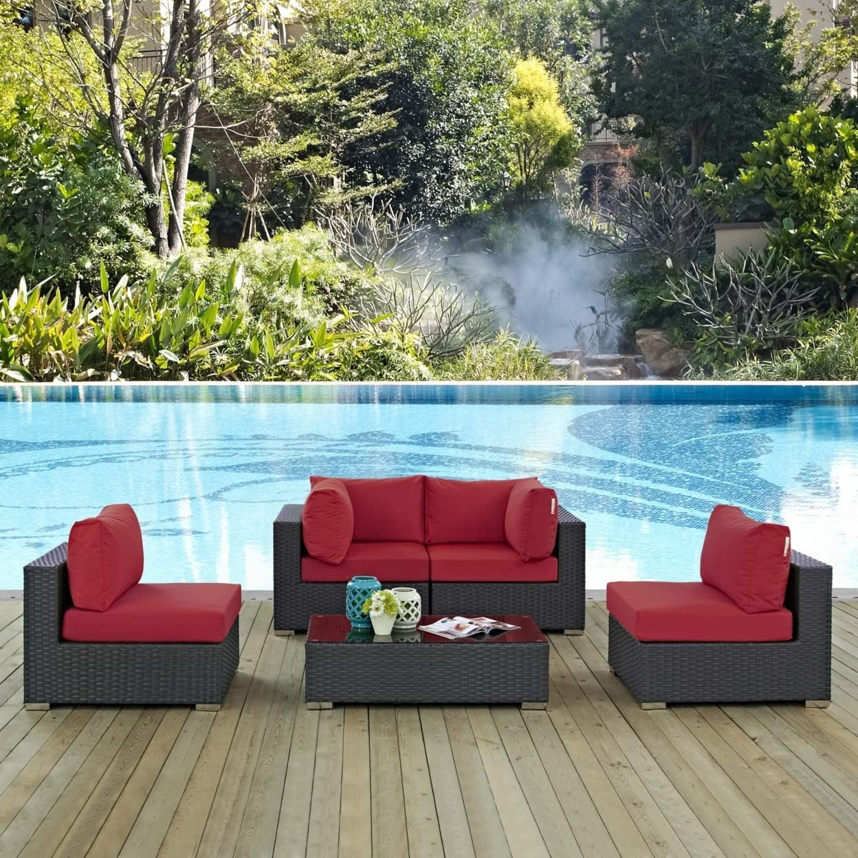 kitchen and dining room sets | CasaFoyer Sojourn Outdoor Patio Furniture Set | Sunbrella Cushions | Synthetic Rattan | UV Protection | Aluminum Frame | Coffee Table, Armless Chairs, Corners | casafoyer.myshopify.com