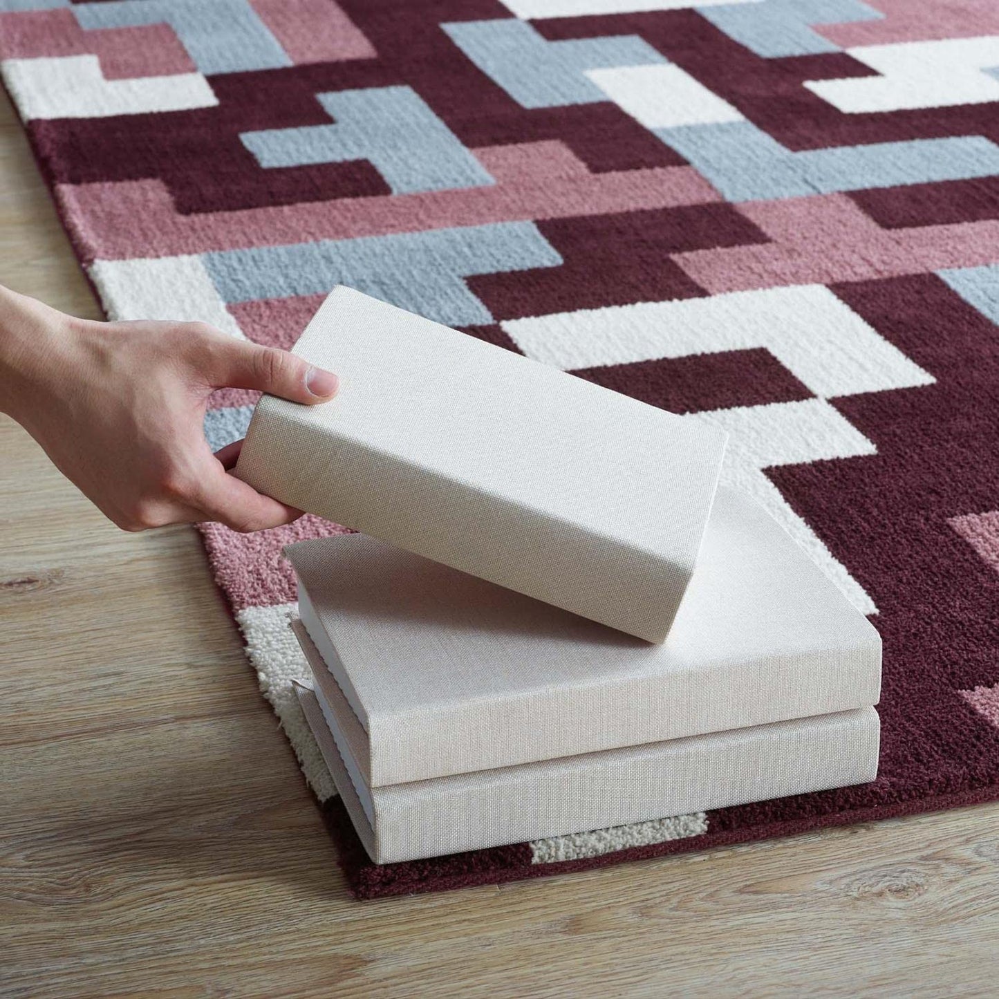 Carpet & Rugs | CasaFoyer Andela Geometric Mosaic Area Rug | Modern & Elegant Design | Soft Polyester Microfiber | Jute Fabric Bottom | Durable & Non-Shedding | Stain Resistant | Easy to Maintain | 8x10 Size | casafoyer.myshopify.com