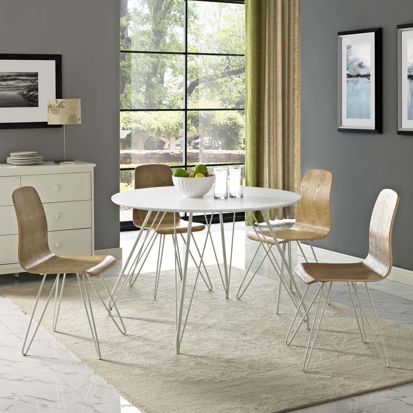 childrens table and chair sets | CasaFoyer Satellite Dining Table | Retro Modern Design | White MDF Laminate Top | Steel Hairpin Legs | Non-Marking Foot Caps | Contemporary Aesthetic | casafoyer.myshopify.com