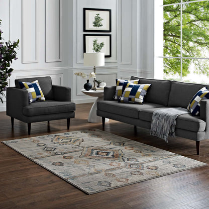 area rugs | CasaFoyer Jenica Distressed Moroccan Tribal Abstract Diamond Area Rug | Durable, Stain Resistant | 8x10 | Silver Blue, Beige, Brown | casafoyer.myshopify.com