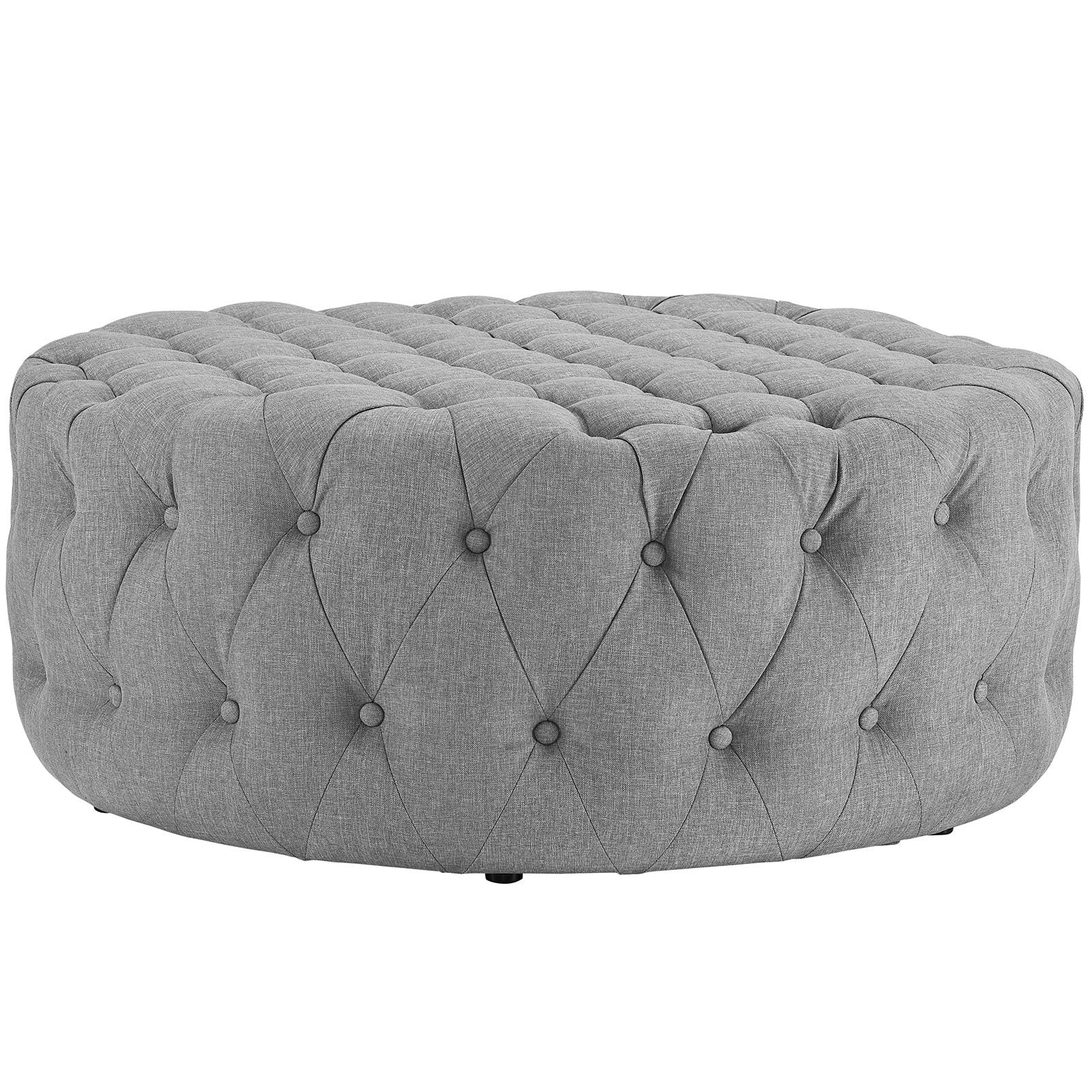 ottomans | CasaFoyer Amour Round Ottoman | Elegant Tufted Design | Plush Foam Padding | High-Quality Fabric Upholstery | Stylish & Functional | Set of 1 | casafoyer.myshopify.com