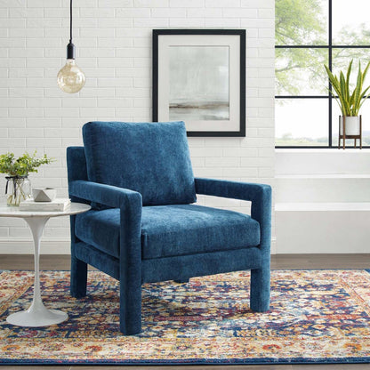home office desk chairs | CasaFoyer Rehearse Crushed Performance Velvet Accent Armchair | Elegant Design | Stain-Resistant | Comfortable Foam Cushions | 300 lbs Capacity | Navy | casafoyer.myshopify.com