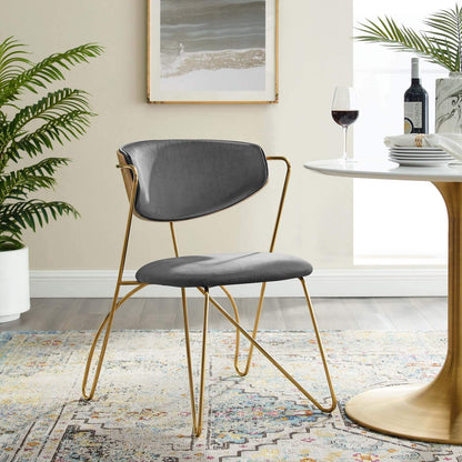 home office desk chairs | CasaFoyer Prevail Performance Velvet Mid-Century Dining Chair | Vintage Glamour with Modern Industrial Accents | Ergonomic Design | Stain-Resistant | Gold Gray | casafoyer.myshopify.com
