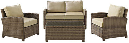 Chair | CasaFoyers Bradenton Collection | Outdoor Wicker Seating Set - Loveseat, Arm Chairs & Glass Top Table | All-Weather, UV/Fade Resistant Cushions | casafoyer.myshopify.com