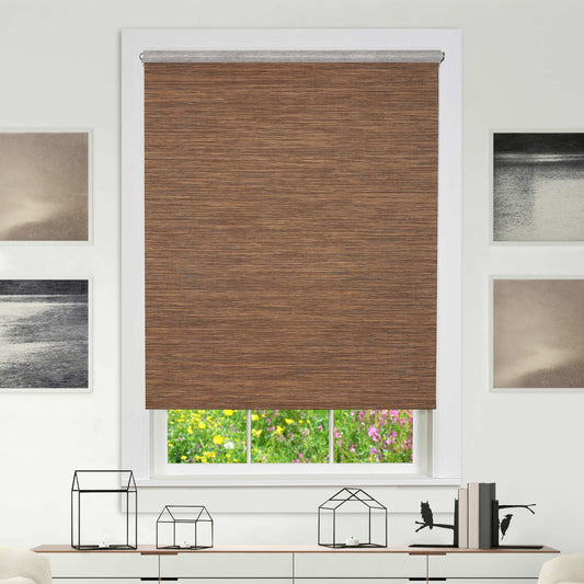 window treatment roller shades | CasaFoyer Cordless Privacy Jute Shade | Natural Fiber | Light Filtering | Versatile for Any Window Size & Décor | Includes Brackets | (California Residents: Contains DINP) | casafoyer.myshopify.com