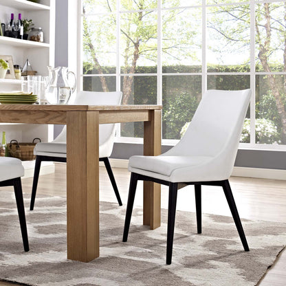 home office desk chairs | CasaFoyer Viscount Side Chair | Modern Design | Plush Foam Padding | Vinyl Upholstery | Black Wood Legs | Versatile & Striking | casafoyer.myshopify.com