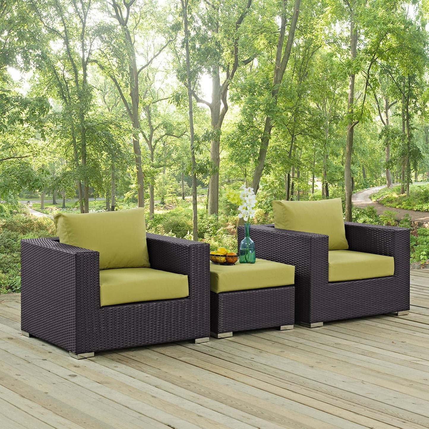 kitchen and dining room sets | CasaFoyer Convene Outdoor Sectional Set | Durable Rattan & Aluminum Frame | Weather-Resistant Cushions | Includes Ottoman & Armchairs | casafoyer.myshopify.com