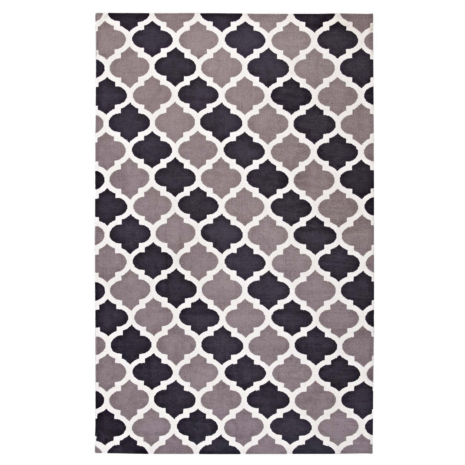Carpet & Rugs | CasaFoyer Lida Moroccan Trellis Area Rug | Elegant Quatrefoil Pattern | Soft Polyester Microfiber | Durable Jute Bottom | Stain-Resistant | Easy to Clean | 8x10 Size | casafoyer.myshopify.com
