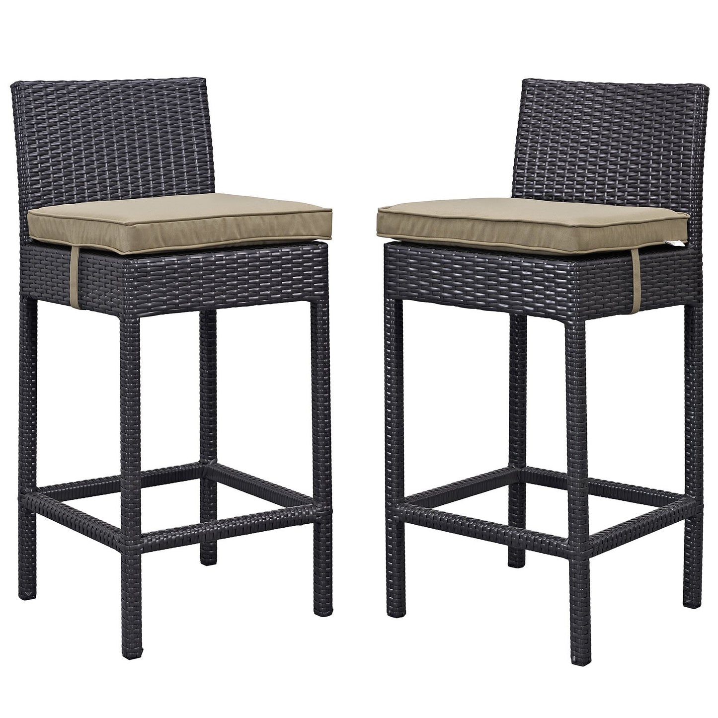 STOOL_SEATING | Lift Outdoor Patio Bar Stool Set of 2 | Comfortable Cushioned Wicker Rattan Seating | Ideal for Patio, Porch, Deck, Sunroom, Outdoor Bar | casafoyer.myshopify.com