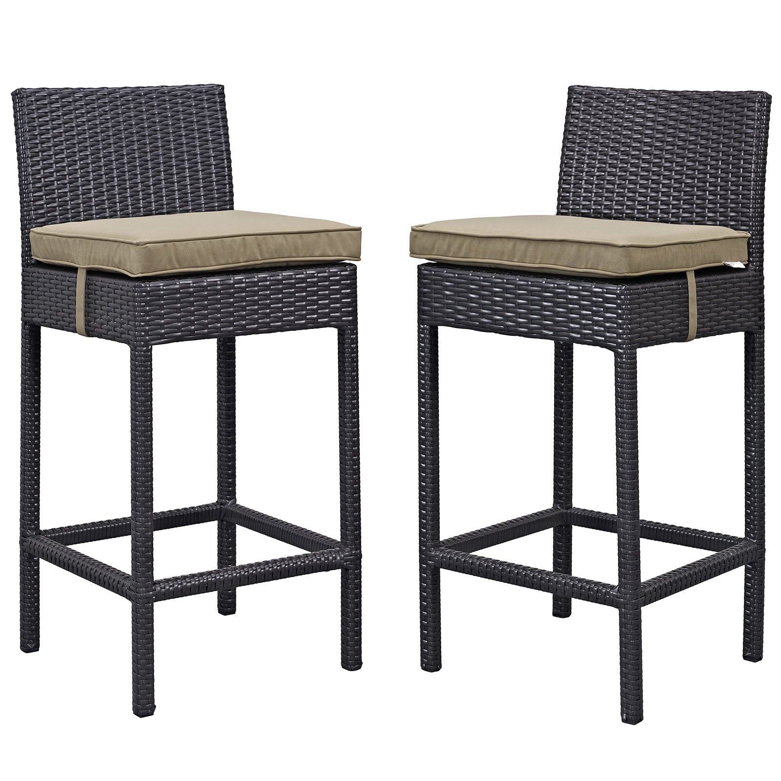 STOOL_SEATING | Lift Outdoor Patio Bar Stool Set of 2 | Comfortable Cushioned Wicker Rattan Seating | Ideal for Patio, Porch, Deck, Sunroom, Outdoor Bar | casafoyer.myshopify.com