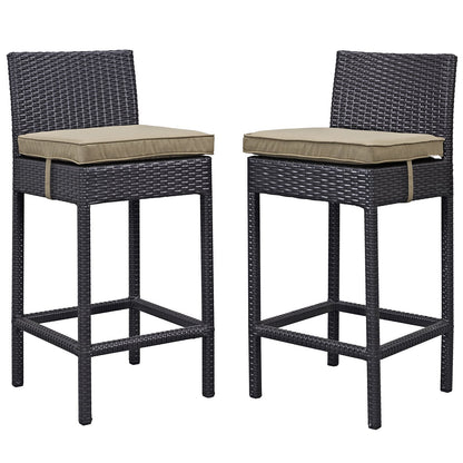STOOL_SEATING | Lift Outdoor Patio Bar Stool Set of 2 | Comfortable Cushioned Wicker Rattan Seating | Ideal for Patio, Porch, Deck, Sunroom, Outdoor Bar | casafoyer.myshopify.com