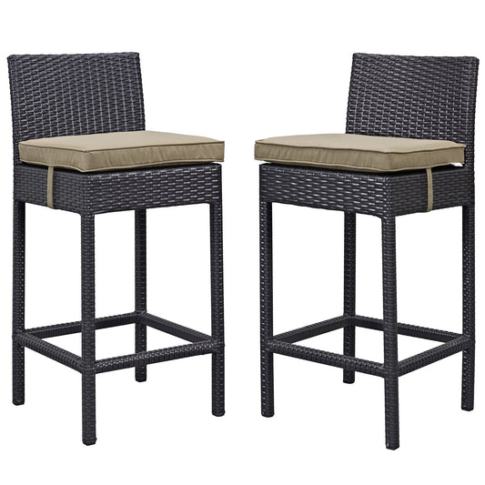 STOOL_SEATING | Lift Outdoor Patio Bar Stool Set of 2 | Comfortable Cushioned Wicker Rattan Seating | Ideal for Patio, Porch, Deck, Sunroom, Outdoor Bar | casafoyer.myshopify.com