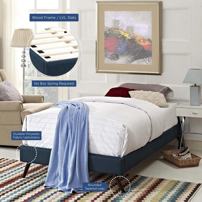 Bed | CasaFoyer Loryn Platform Bed | Solid Wood Frame | Polyester Upholstery | Wooden Slat Support System | No Box Spring Needed | Compatible with Aveline Memory Foam Mattresses | Ideal for Modern Bedrooms | casafoyer.myshopify.com