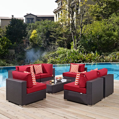 kitchen and dining room sets | CasaFoyer Convene Outdoor Sectional Set | Durable Rattan Weave | Weather-Resistant Cushions | 7 Piece Patio Furniture | casafoyer.myshopify.com