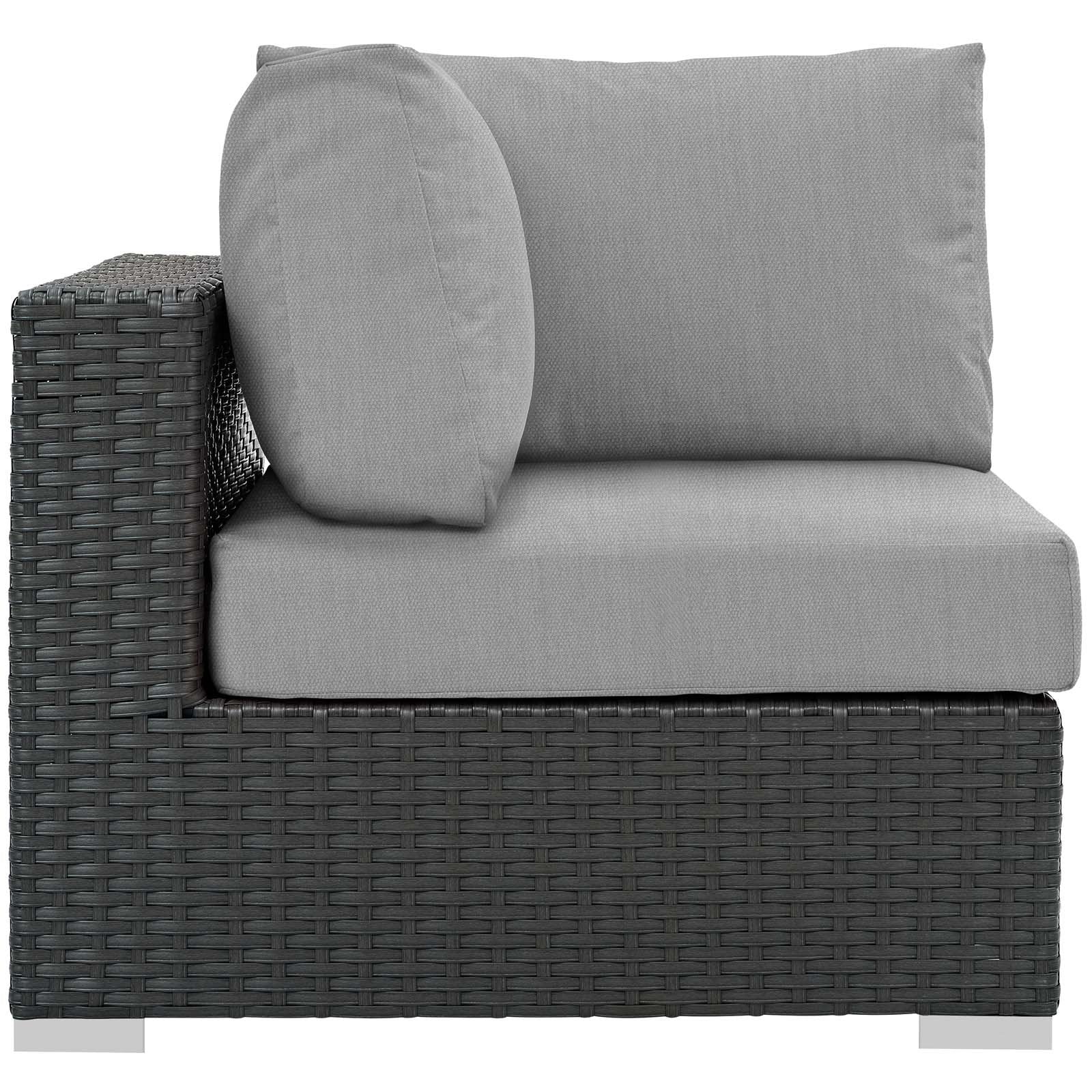 Patio Furniture Sets | Sojourn Outdoor Patio Corner Sofa Chair | Sturdy & Versatile Seating | Sunbrella Cushions | Synthetic Rattan Weave | UV Protection | Aluminum Frame | Ideal for Patio, Backyard, Poolside | casafoyer.myshopify.com